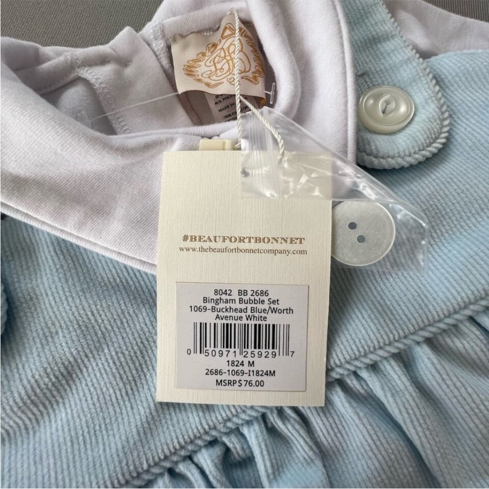 TBBC Bingham Corduroy Bubble Set Size 18-24 M Long Sleeve Buckhead Blue - Picture 6 of 13